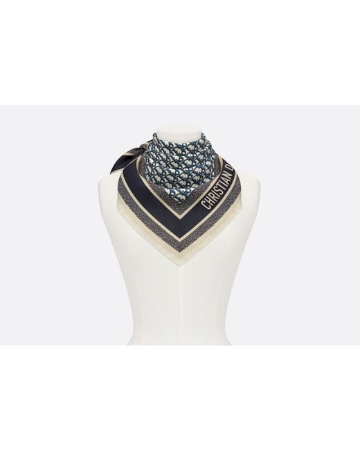 Dior Gray Oblique Twin 70 Square Scarf