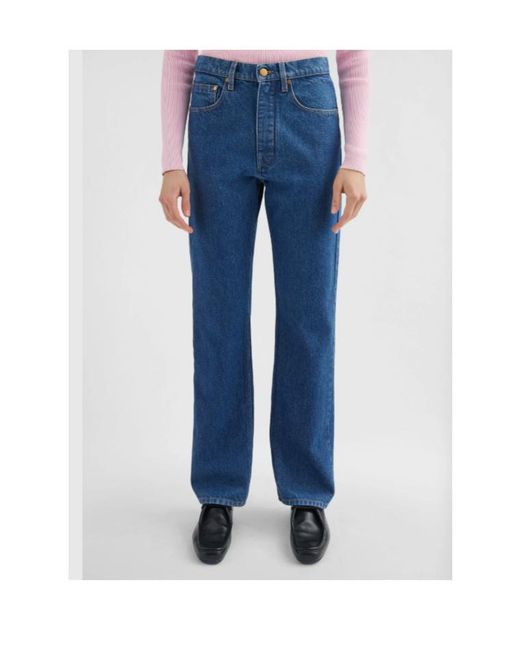 Jil Sander Blue Flared Denim Trousers