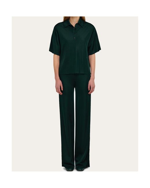 Ferragamo Green Knitted Polo Shirt
