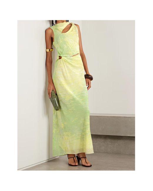 Sir Green Citterio Embellished Cutout Printed Crepe De Chine Maxi Dress