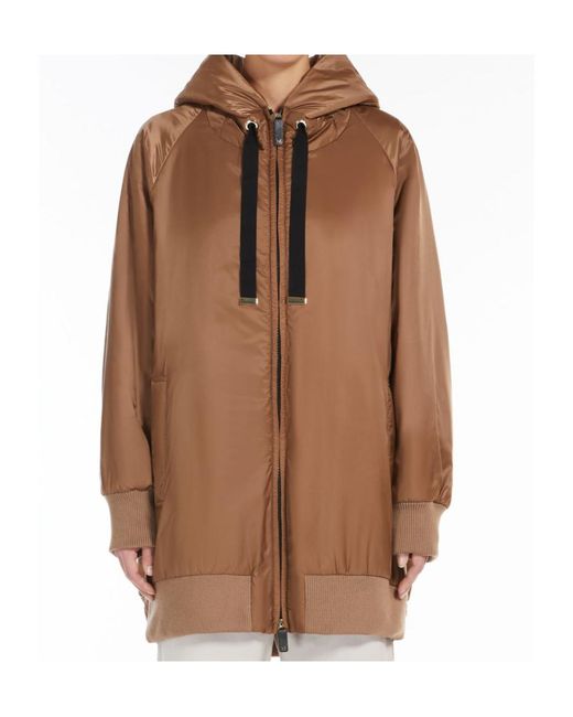 Max Mara Brown The Cube Greenma Zip-Up Drawstring Jacket