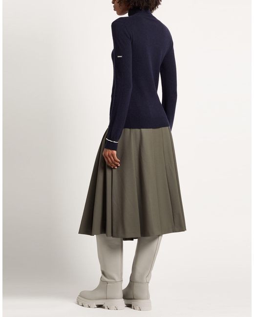 Balenciaga Blue Solid Color High-Neck Knit Sweater