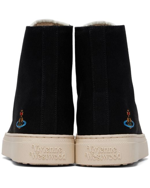 Vivienne Westwood Black Orb Embroidered High-Top Sneakers