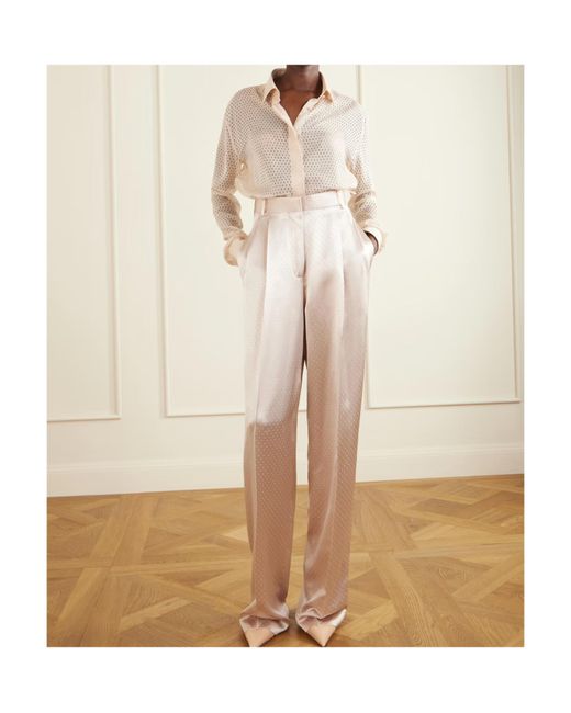 Tom Ford Natural Oversized Silk-Chiffon Shirt