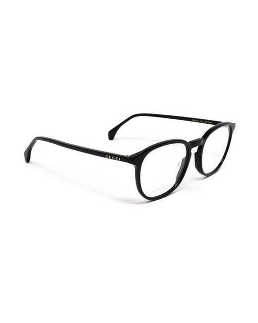Gucci White Eyewear Round Frame Glasses for men