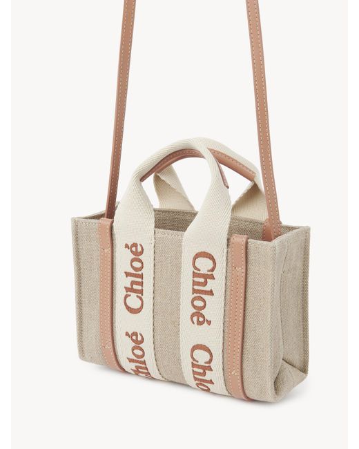 Chloé Natural Chloé Woody Mini Tote Bag