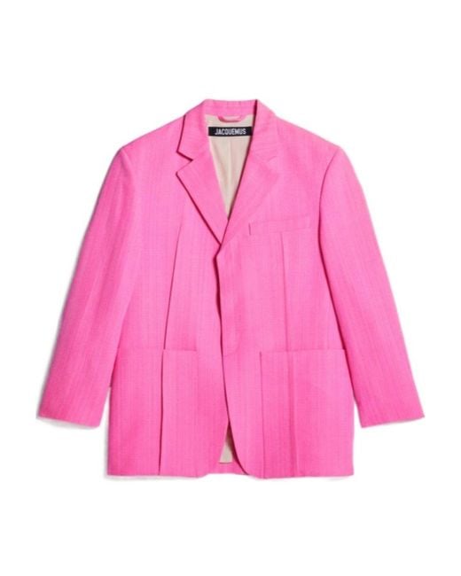 Jacquemus Pink Square Long-Sleeved Jacket