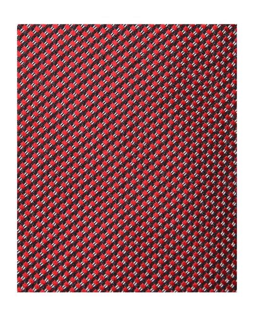 Tom Ford Red Geometric Micro-Patterned Ties for men