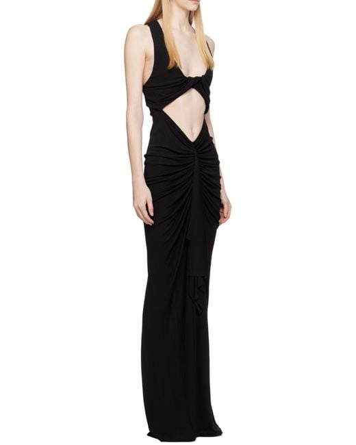 Christopher Esber Black Vivenda Drape Front Dress