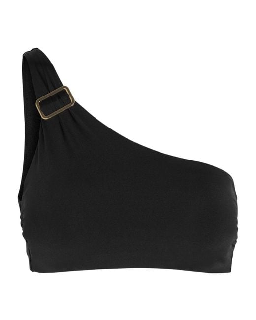 Max Mara Black Shoulder Stretch-Polyamide Bikini Top