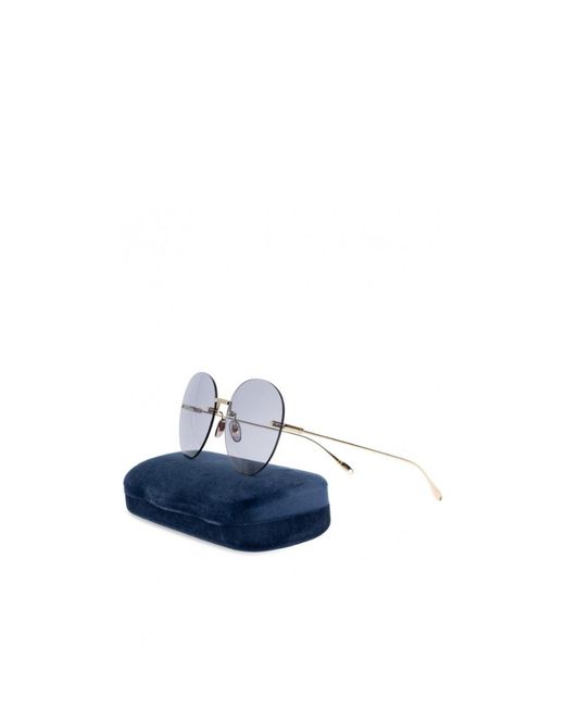 Gucci White Eyewear Round Frame Sunglasses
