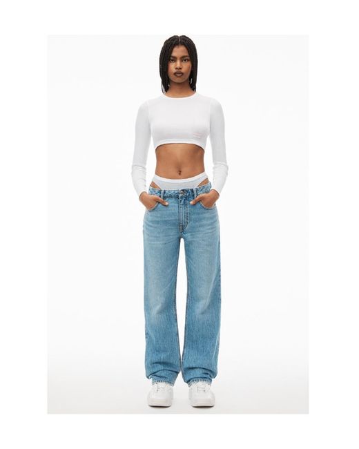 Alexander Wang Blue Logo Patch Jeans
