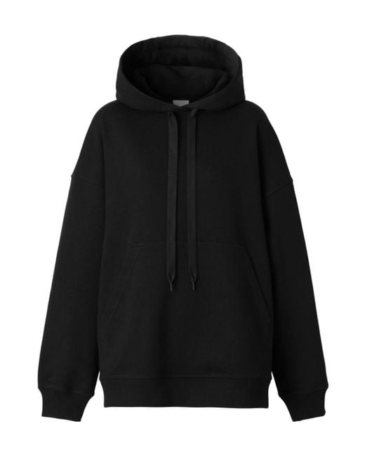 Burberry Black Horseferry-Print Drawstring Hoodie
