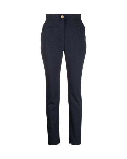 Balmain Blue High-Waisted Trousers