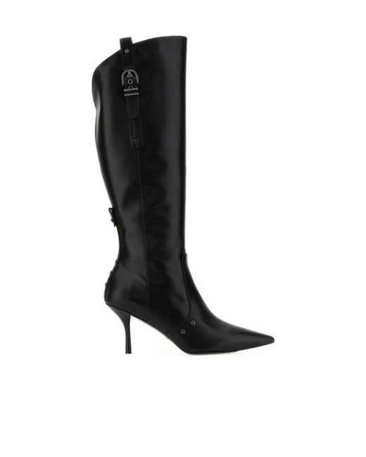 Stuart Weitzman Black Thigh-High Pointed-Toe Boots