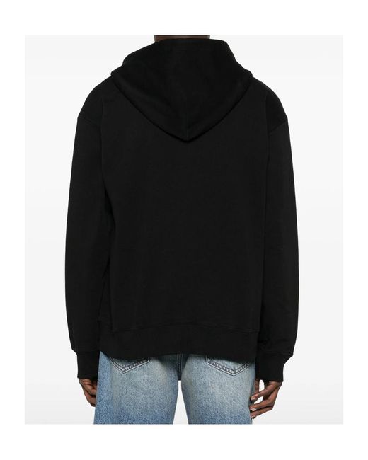 MM6 by Maison Margiela Black Logo Patch Hoodie for men