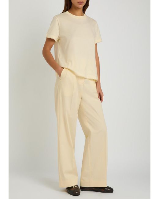 Moncler White Logo-Appliquéd Scalloped Cotton T-Shirt