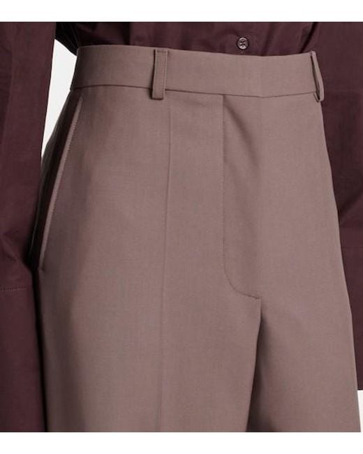 Stella McCartney Brown Wool Wide-Leg Pants