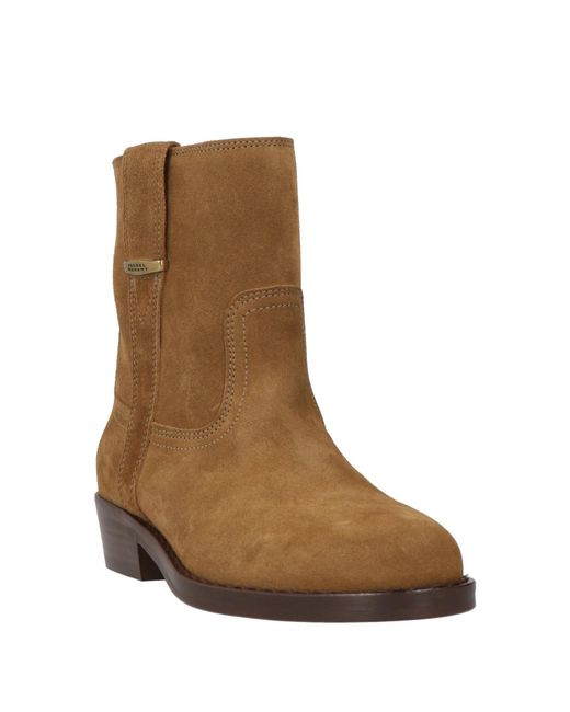 Isabel Marant Brown Minimalist Suede Ankle Boots