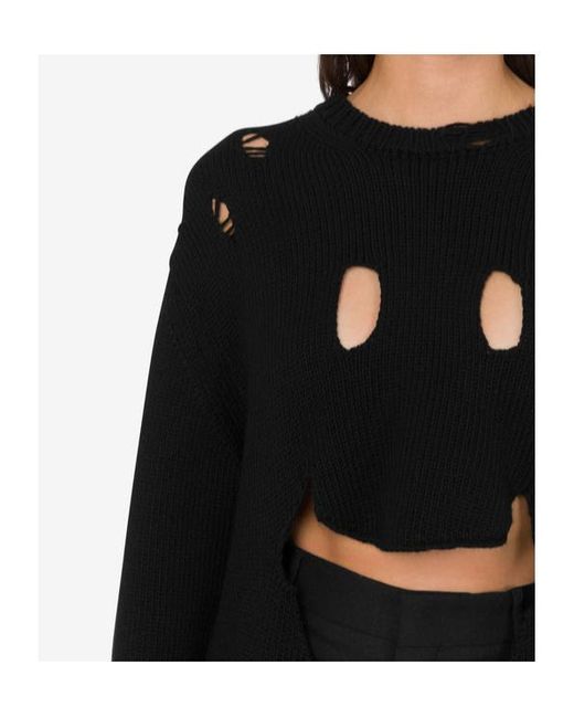 Moschino Black Smiley Face Distressed Sweater