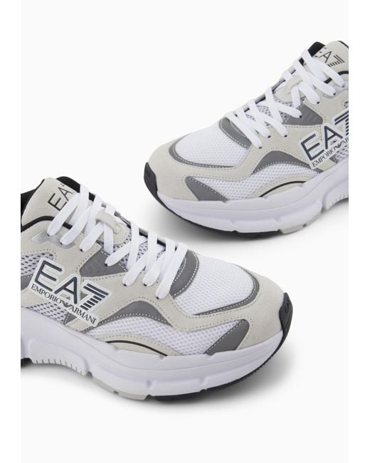 EA7 Gray Lace Up Sneakers for men