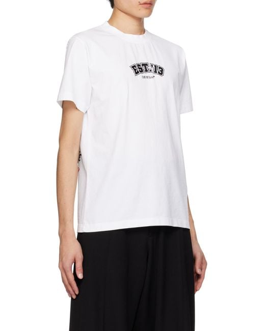 Off-White c/o Virgil Abloh White Graphic Printed Crewneck T-Shirt for men