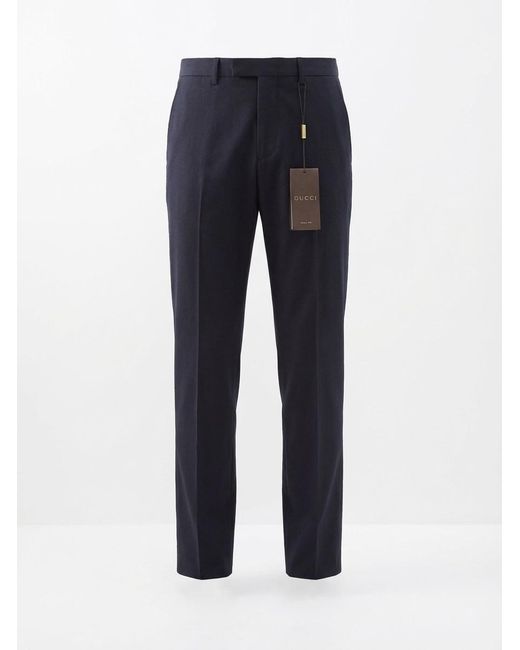 Gucci Blue Pleated Casual Pants for men