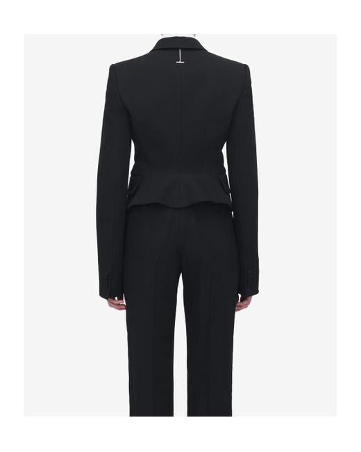 Alexander McQueen Black Wool-Blend Double-Breasted Blazer