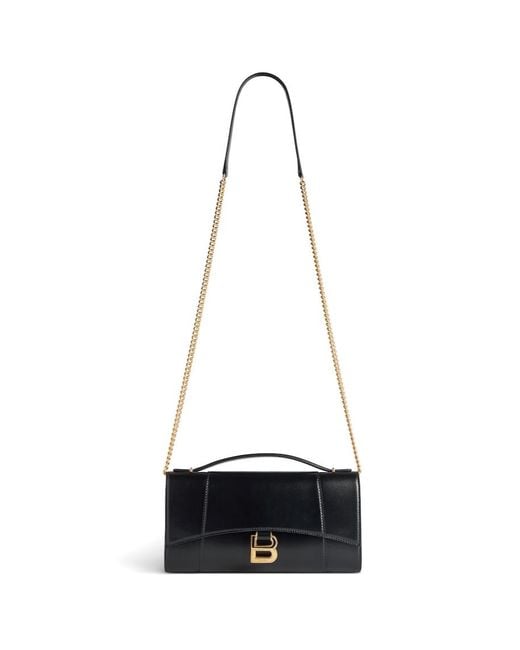 Balenciaga Black Hourglass Chain Pochette Clutch Bag