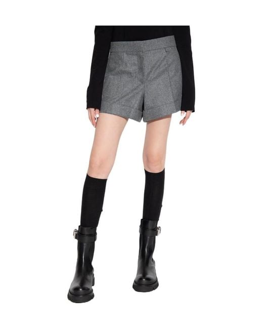 Givenchy Gray Logo Pleated Shorts