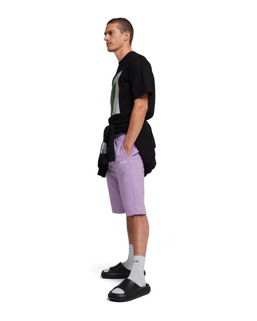 MSGM Purple Drawstring Track Shorts for men