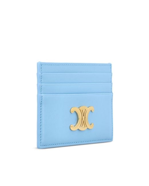 Céline Blue Card Holder Triomphe
