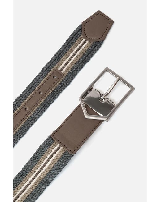 Canali Gray Woven Belt for men