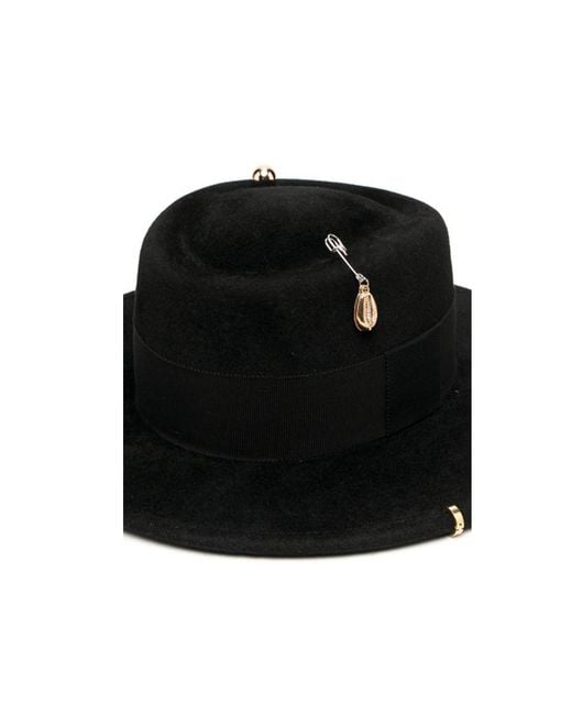 Ruslan Baginskiy Black Chain Felt Hat
