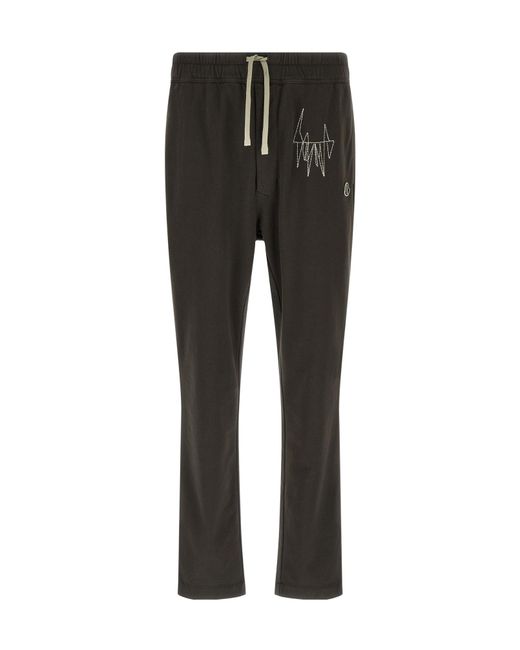 Moncler Black Moncler Rick Owens Drawstring Track Pants for men