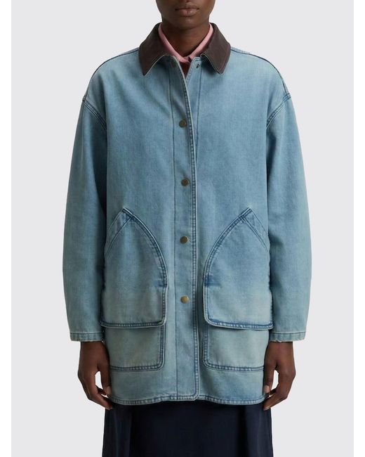Woolrich Blue Shirt-Collar Pocket Denim Jacket