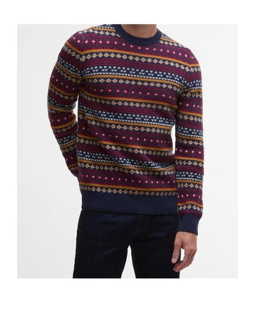 Barbour Red Crew Neck Sweater for men