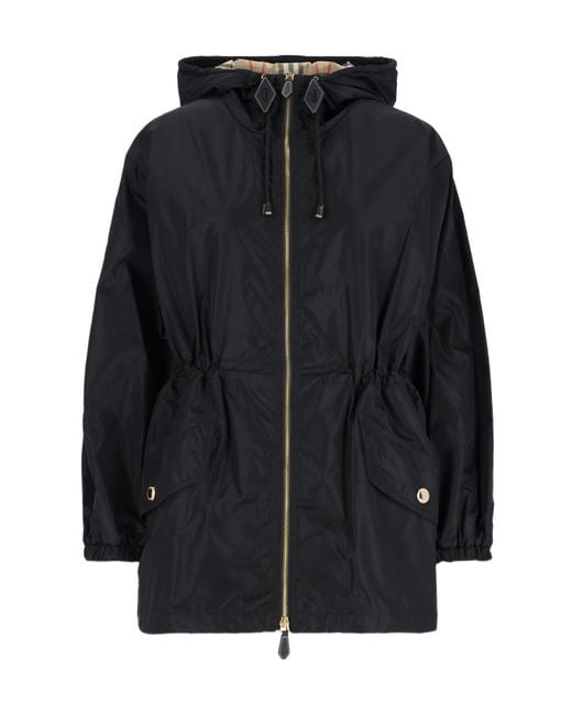 Burberry Black Nylon Hooded Jacket