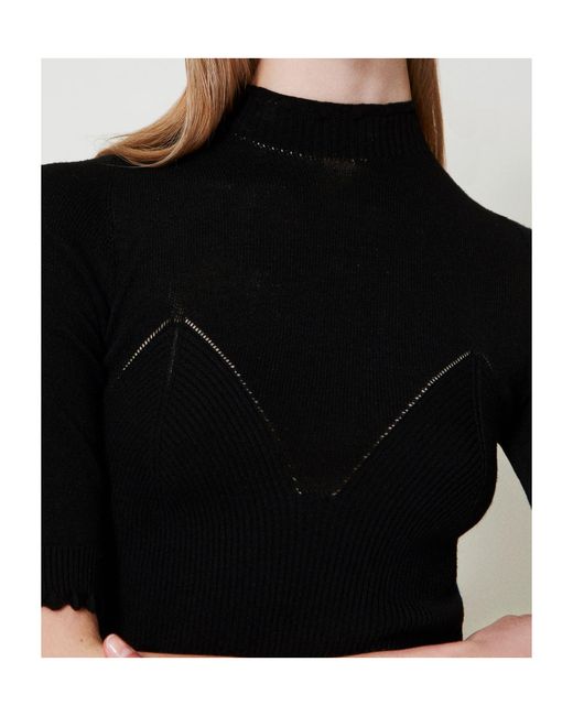 Twinset Black Knitted T-Shirt