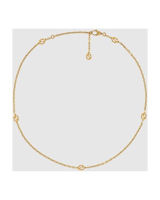 Gucci Metallic Interlocking 18K Necklace
