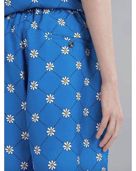 Marni Blue Gram Elastic Waist Bermuda Shorts for men