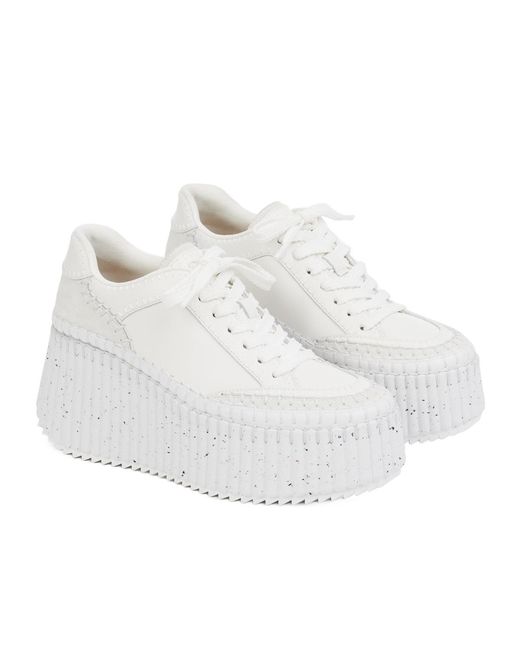 Chloé White Chloé Nama Platform Sneakers