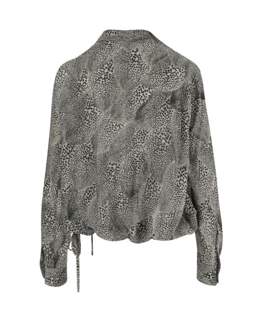 Dries Van Noten Gray Long-Sleeved Shirt