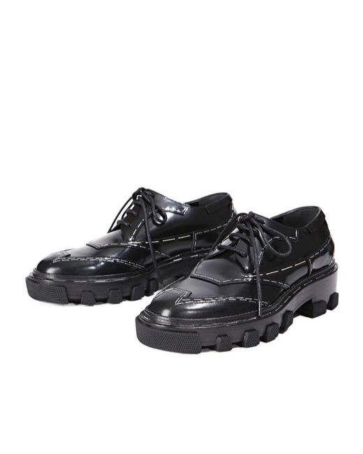 Balenciaga Black Stitched Lace-Up Shoes
