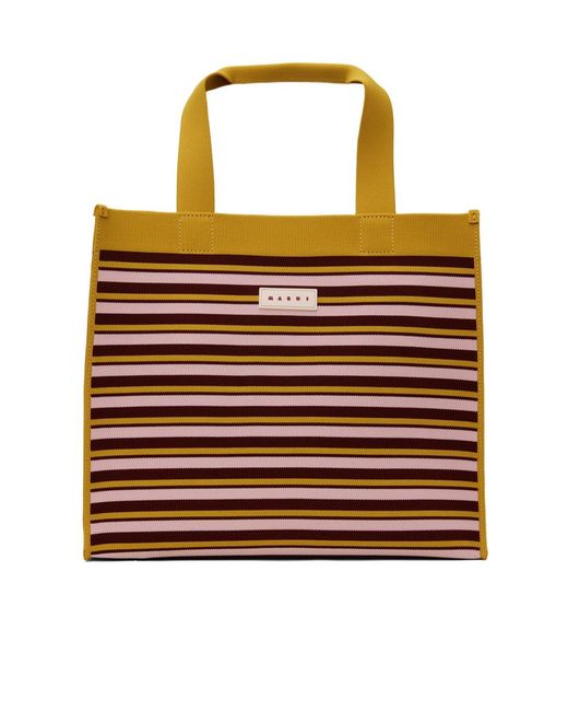 Marni Multicolor Medium Striped Handbag