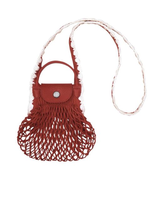 Longchamp Red Le Pliage Collection Mesh Bag