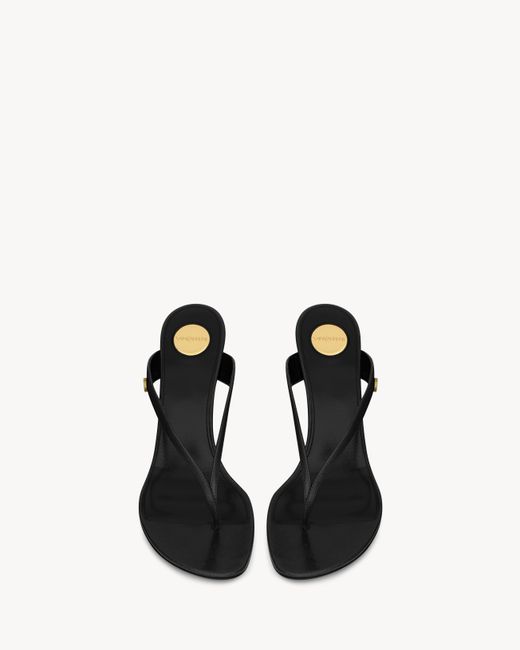 Saint Laurent White Sue Thong Mules