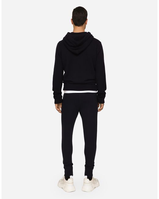 Dolce & Gabbana Blue Knitted Jogging Pants for men