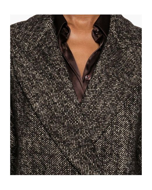 Tagliatore Gray Double-Breasted Taiored Coat