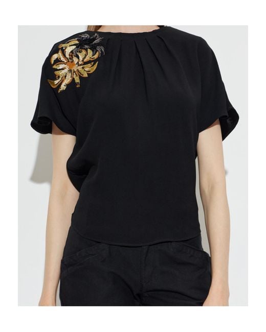Isabel Marant Black Crew Neck Short-Sleeved T-Shirt